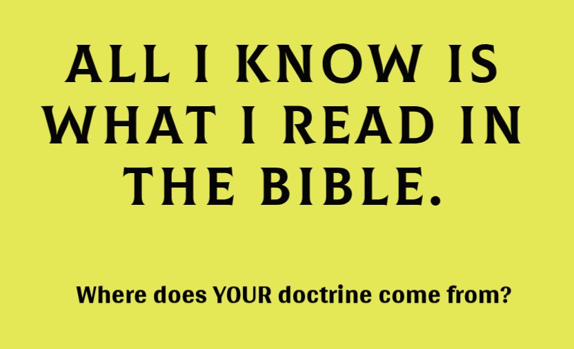 All I know is what I read in the Bible.