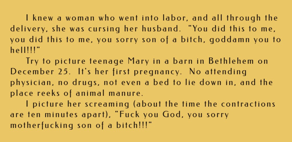 Mary goes into labor ...