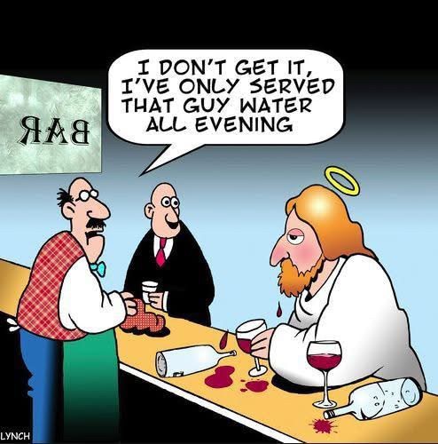 Jesus changing water to wine